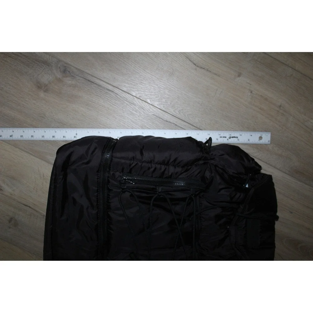 Blogilates‎ Black Puffy Backpack Nylon Drawstring Gym Bag with Shoe Compartment